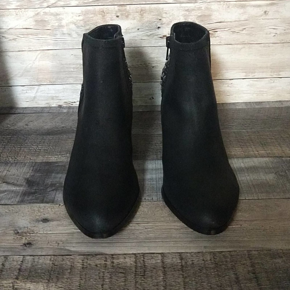 Fergie Leather Bless Bootie Ankle Boots Black 8.5 - Picture 7 of 12